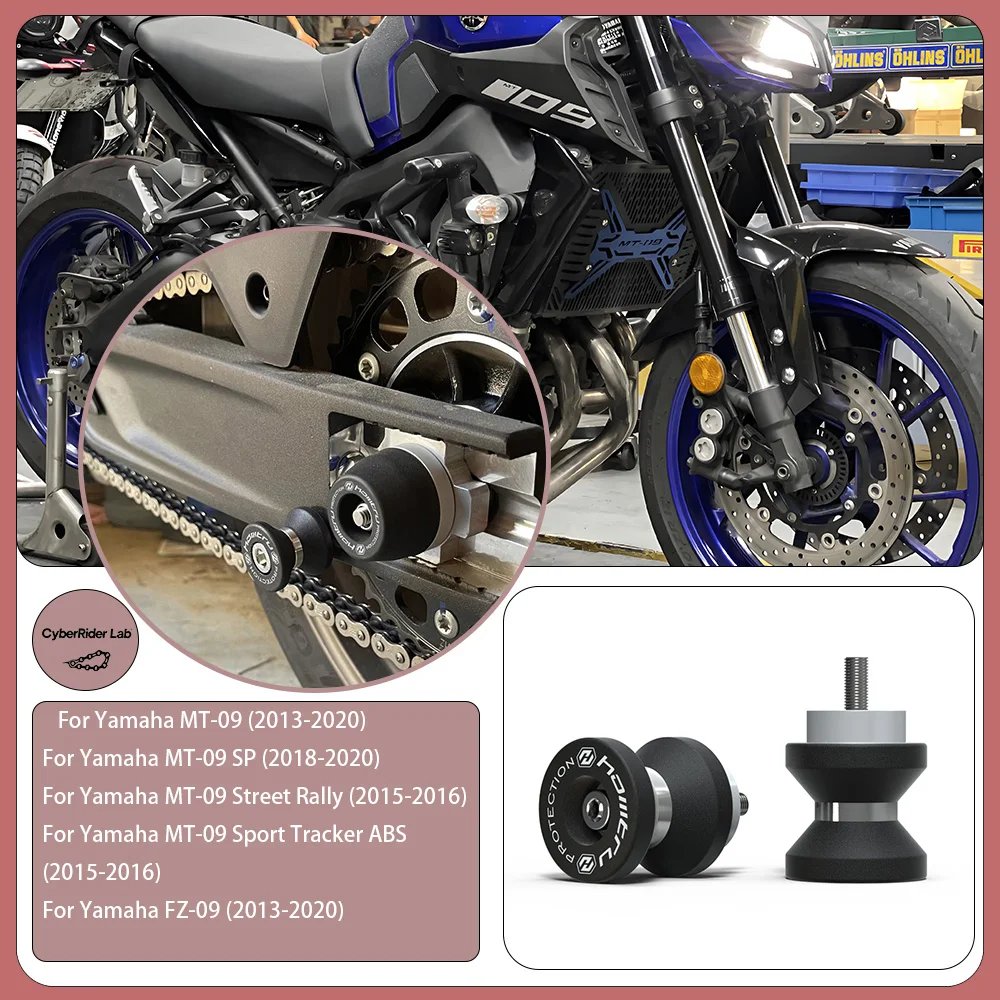 

For Yamaha MT-09SP Street Rally//FZ-09 (2013-2020) Paddock Stand Bobbins - Motorcycle Accessories, Spindle Bobbins