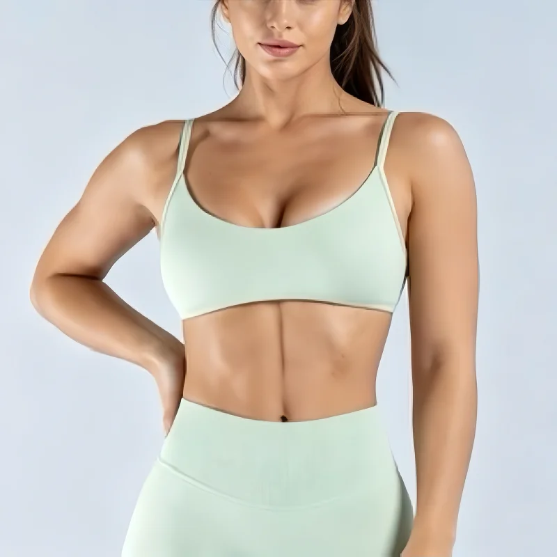 HISTELLO Impact Scoop Neck BH Damen Gym Top Nahtlos Rückenfrei Yoga Push-up Workout Unterwäsche Lauf- und Fitness-BH – Detail 16