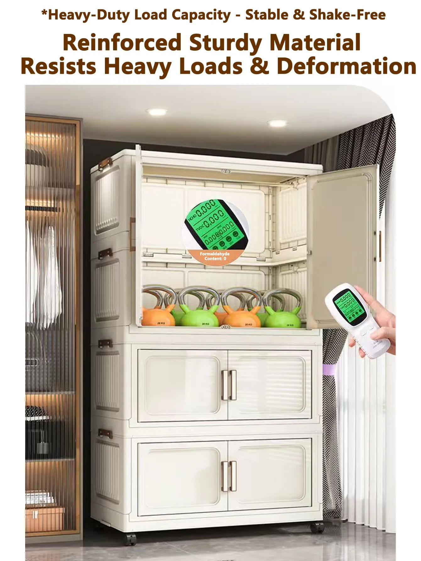 Children's Bedroom Large Capacity Folding Storage Cabinet Plastic Wardrobe Household Organizer Imported from China