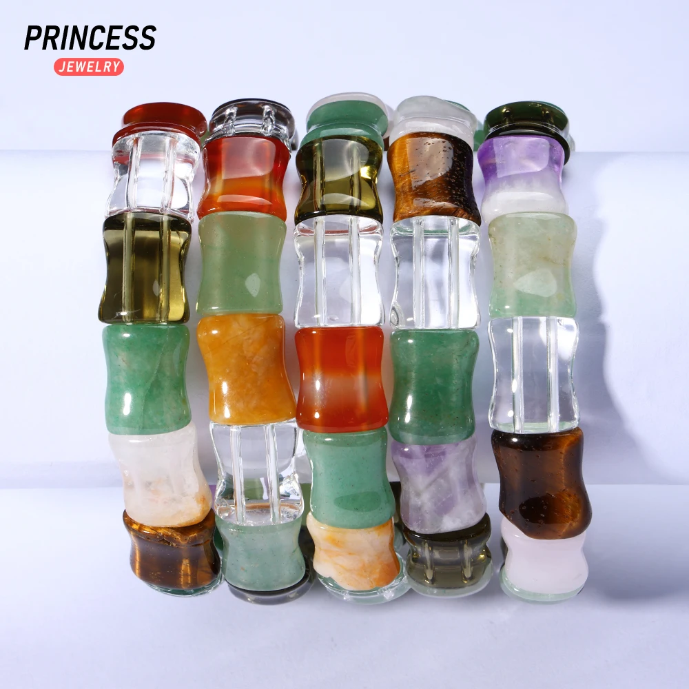 

A+ Natural Colorful Crystal 12*15mm Bangle Bracelet Loose Gemstone Beads for Jewelry Making DIY Accessories Or Gift