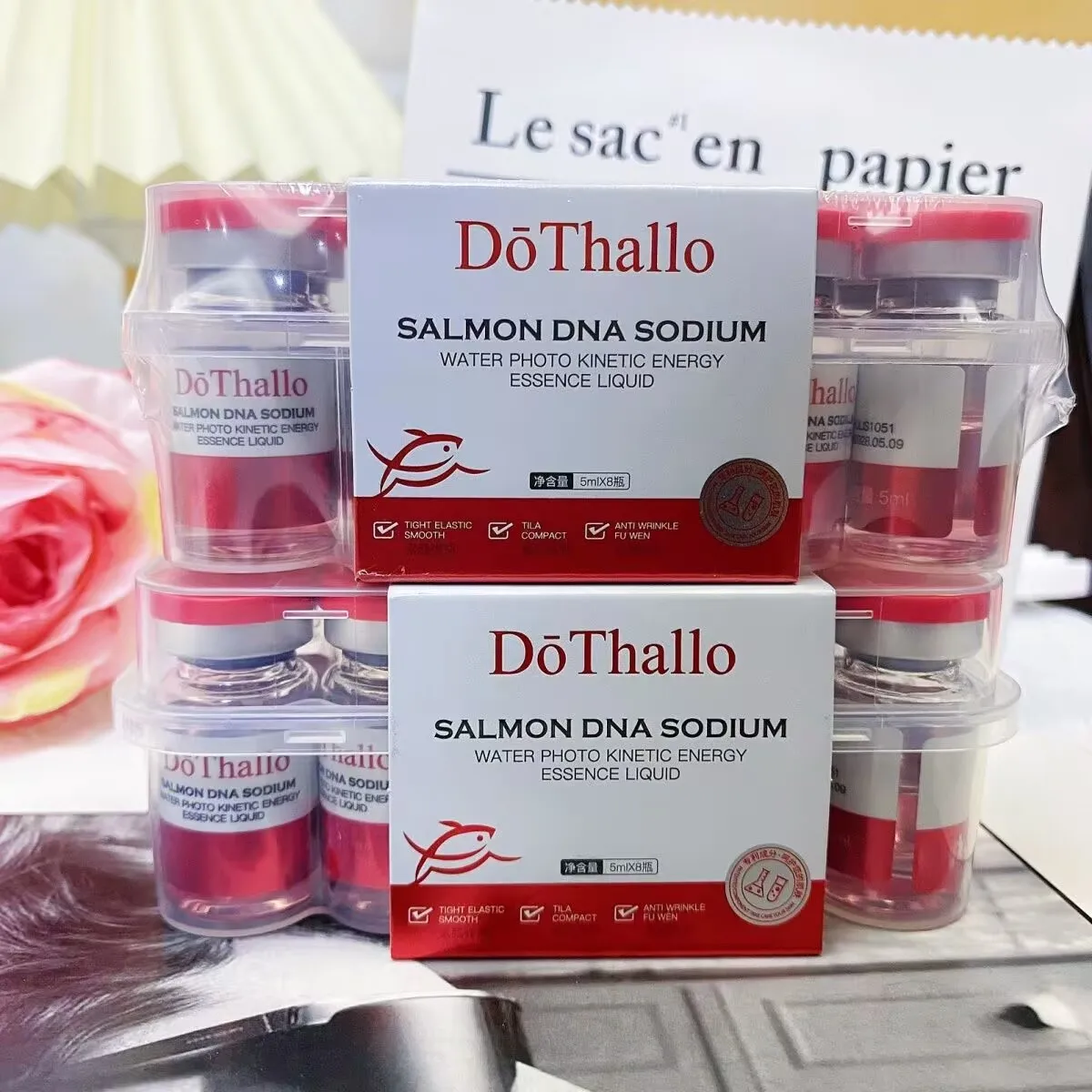 Ampolla de ADN de salmón Corea, 5ml x 10 Uds., Kit de suero potenciador de piel de sodio, suero hidrokinético, hidrata, rejuvenecimiento, SPA, cuidado de la piel