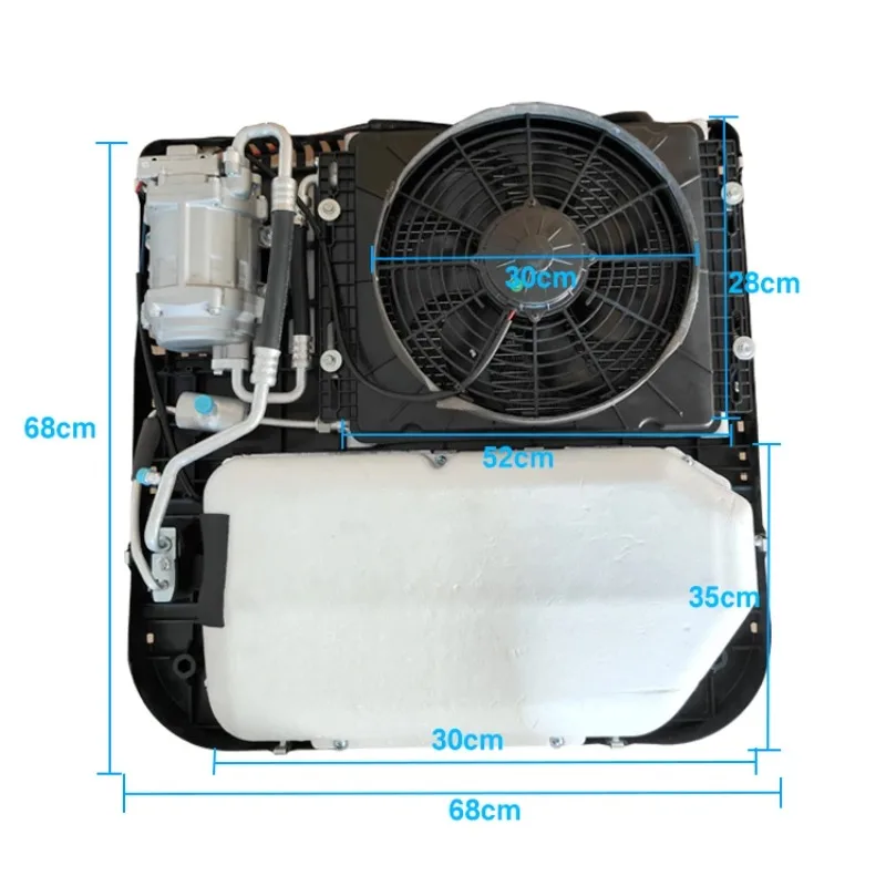 أنظمة تكييف الهواء بدون فرش للسيارات عن بعد على السطح Rv 12 فولت 24 فولت مكيف الهواء شاحنة تكييف الهواء لشاحنة سيارة تخييم #5