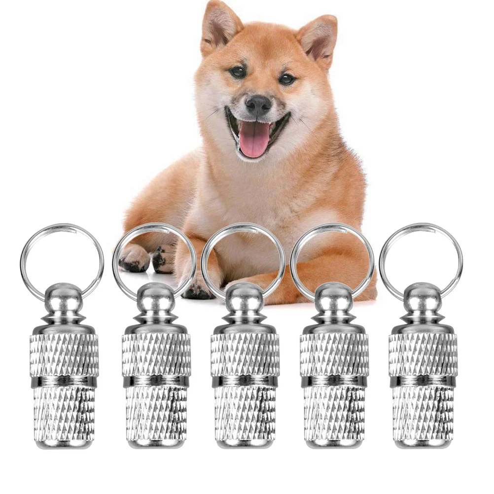 

6Pcs Pet Id Barrel Pendant Durable Lightweight Tube Storage for Dog Cat Collar Lost Identification Pet Id Tube