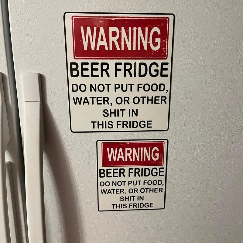 New Funny Beer Fridge Vintage Sticker Sign - Beer Fridge Magnet, Hilarious Beer Fridge Magnet, Funny Warning Sign Beer Magnet