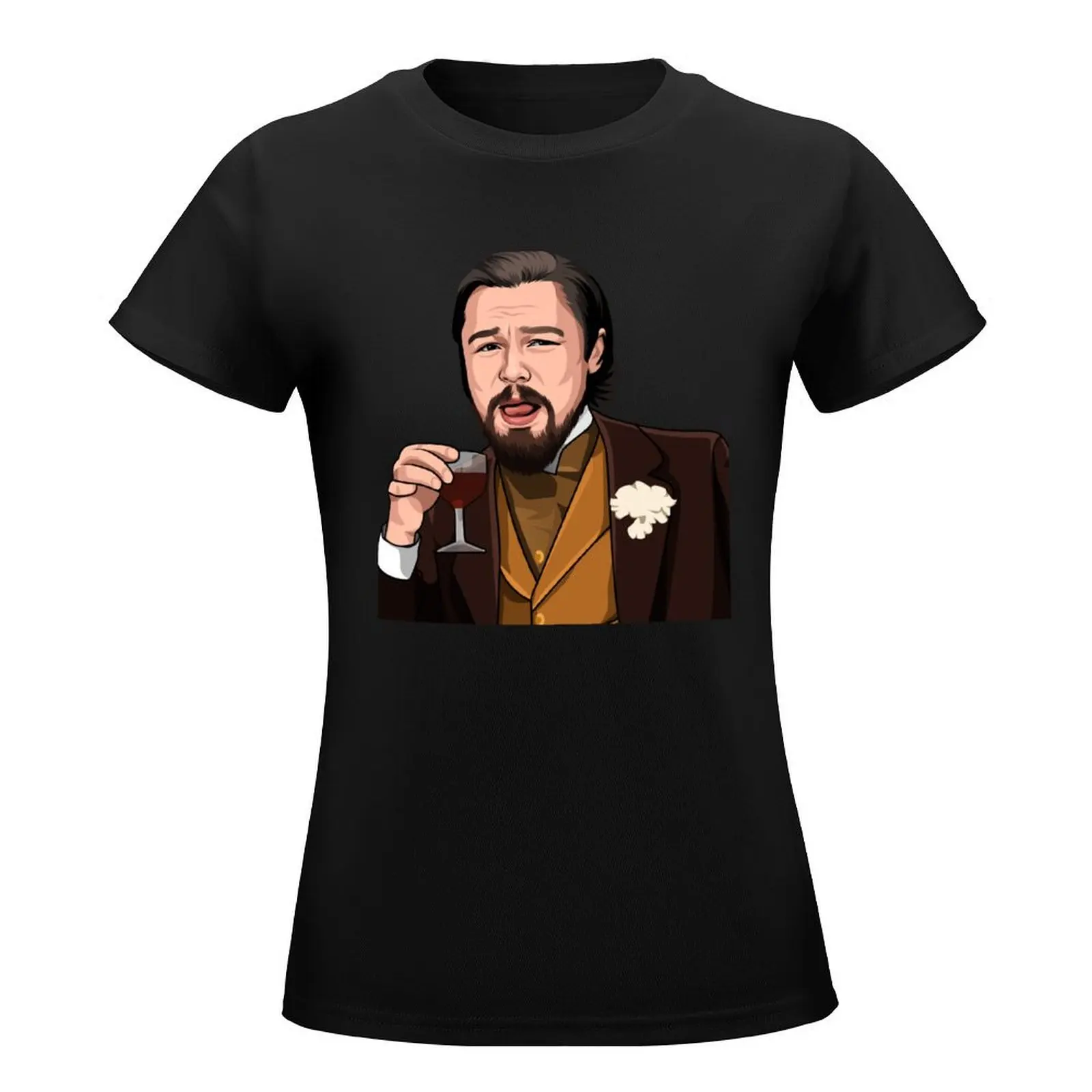 Leonardo DiCaprio Meme Laughing Leo T-Shirt Aesthetic clothing summer tops Women t shirt