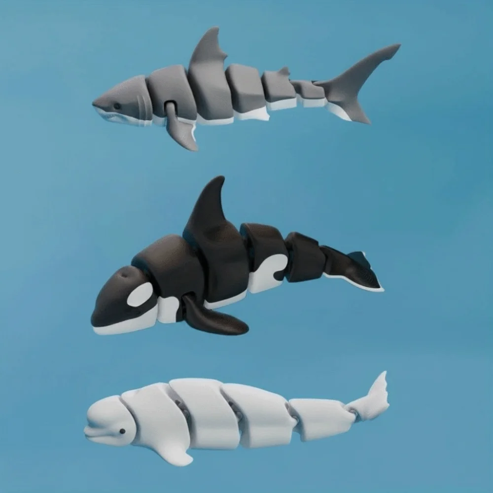 Creative Flexible 3D Printed Animal Joint Mini Multi-Joint Movable Marine Animal Model Unique Simulation Animal Home Decoration