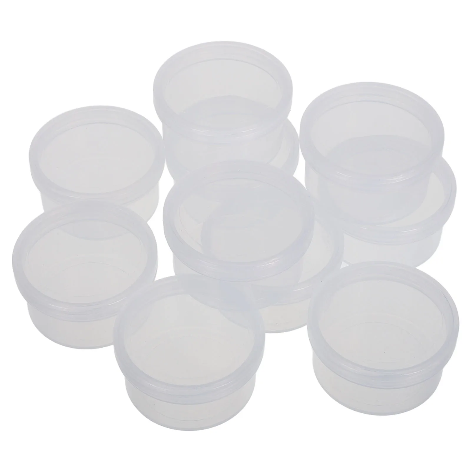 

10 Pcs Beauty Puff Storage Box Transparent Plastic Containers Travel Jewelry Bead ganizers Multifunctional PP Round Household