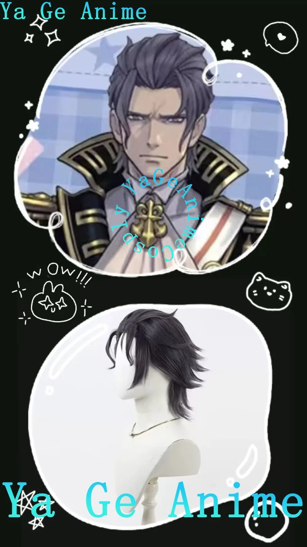 

Парик для косплея Барока Ван Зиекса из аниме «Великие хроники Ace Attorney» (Ya Ge Anime), термостойкий, для аниме-игр и вечеринок на Хэллоуин