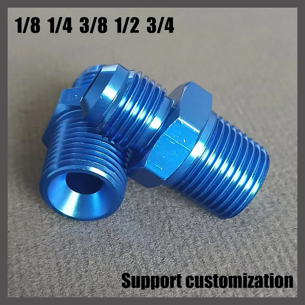 AN3AN4 AN6 AN8 AN10 AN12 Flare Male to NPT Thread Straight Fuel Oil Air Hose Fitting Pipe Adapter Car Auto Accessories Bare Blue