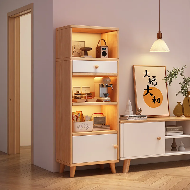 Floor-to-ceiling living room Home storage Multi-layer storage with corner bookcase
