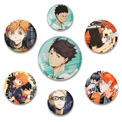 32/44/58mm Haikyuu!! Anime Brooches Cartoon Idol Volleyball Boy  Badge Round Lapel Pins for Clothes Hat Accessories Fans Collect