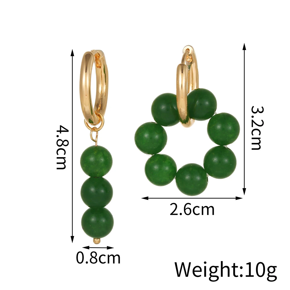 Asymmetric Natural Freshwater Pearl Beaded Drop Earrings Double Circle Dangle Earrings French Unusual French Hanging Earrings