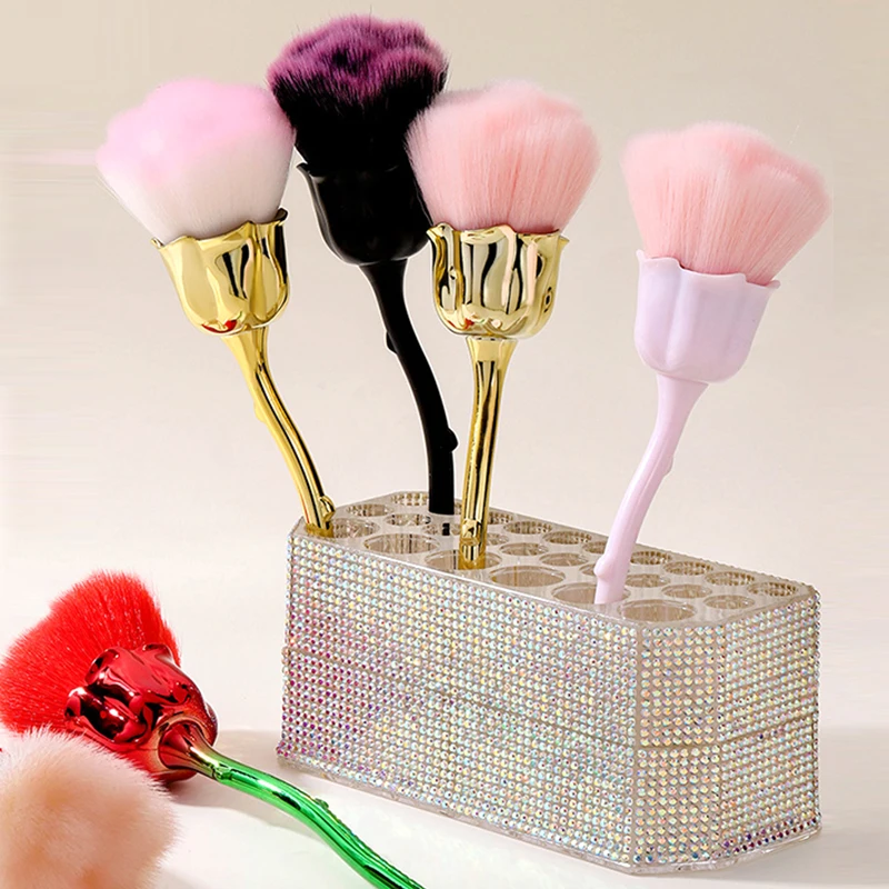 26 穴ラインストーンメイクブラシ収納ボックスアクリル眉毛ペンシルアイライナー陳列棚デスクトップオーガナイザーメイクアップツール