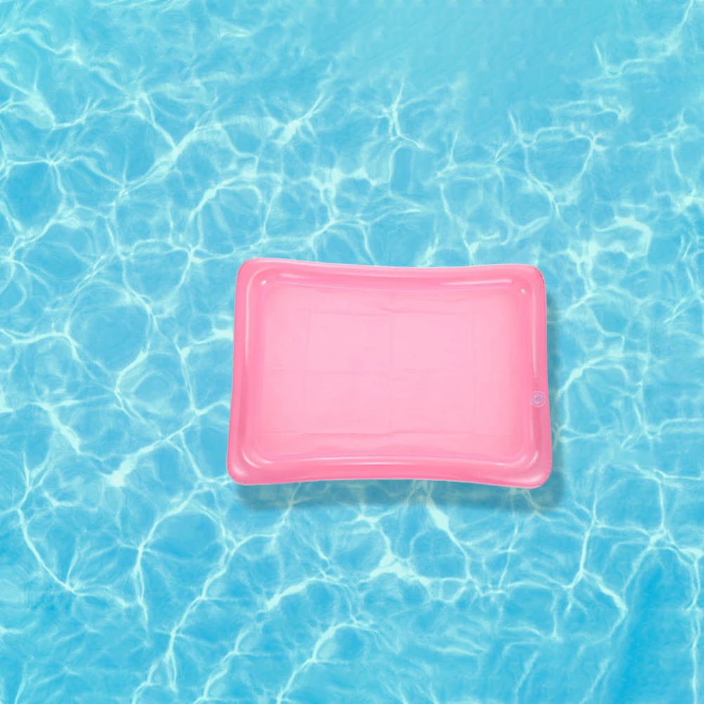 

2 Pcs Inflatable Storage Pad Pool Float Party Holder Tray for Pink Swimming Ice Floating