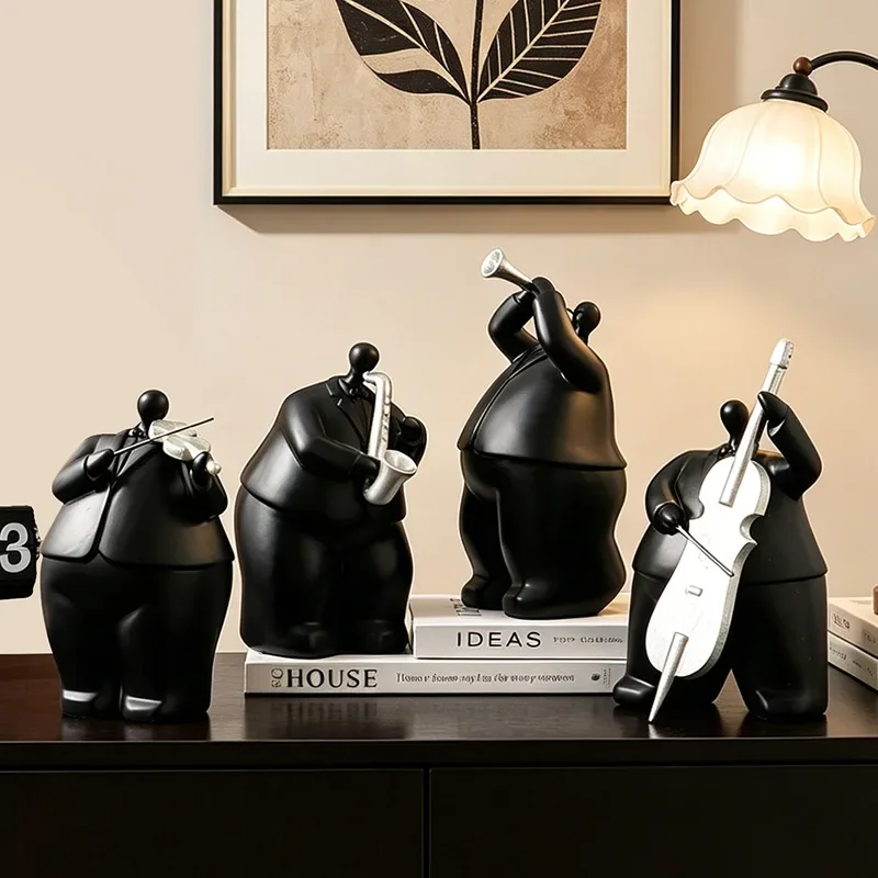 Creative Abstract Resin Music Characters Sculpture Ornaments Living Room Entrance Bedroom Bookcase Statues Display Decoration