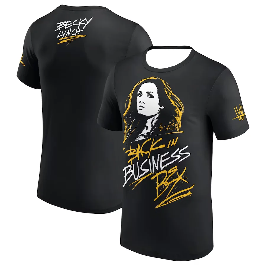 

Новинка лета 2024, мужская черная футболка Becky Lynch Back in Business Bex, свободная и удобная, быстросохнущая