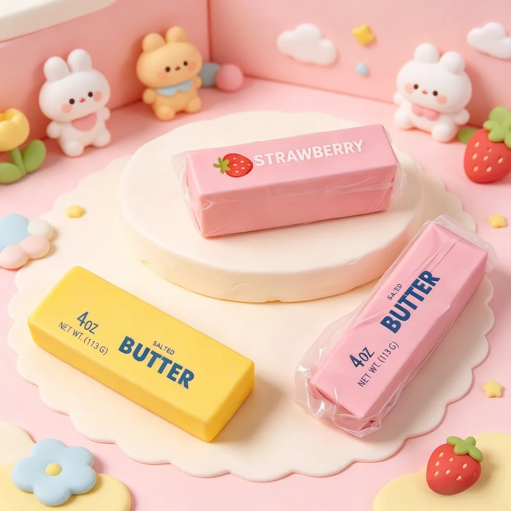 1Pc Butter Cheese Stick Squishy Fidget Toy Elastic Stretch Squeeze Decompression Anxiety Stress Relief Prank Toy Kids Adults