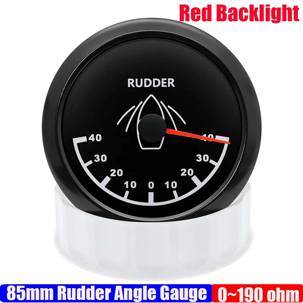 

ZMFJH 85 мм индикатор угла поворота руля 0-190 Ом датчик угла руля красный свет водонепроницаемый IP67 измеритель угла руля для морской лодки
