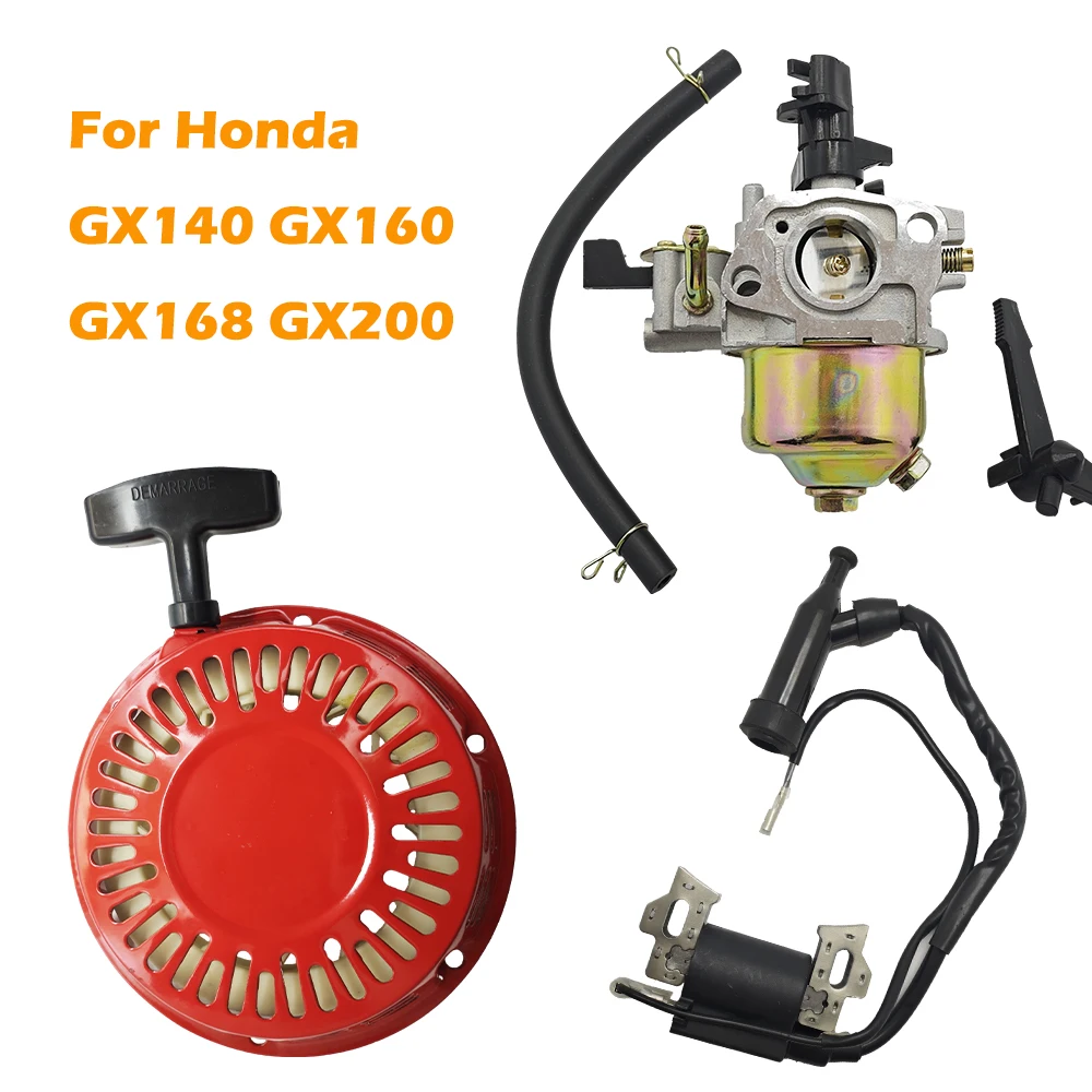 Carburetor Ignition Coil Recoil Starter Set for Honda GX120 GX140 GX 160 GX168 GX200 5HP 5.5HP 6.5HP Engine Garden Parts