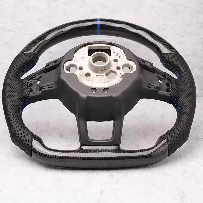 Geschikt voor Volkswagen Golf 7 7.5 GTI GTD GTE R 2013-2020 Blauw Pure Carbon Fiber Stuurwiel Upgrade Accessoires