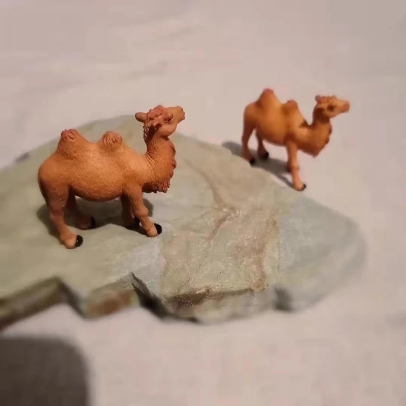 Emulation Miniature Animal Camel Micro Scene Sand Table Shooting Model Props Decoration Landscape Ornaments