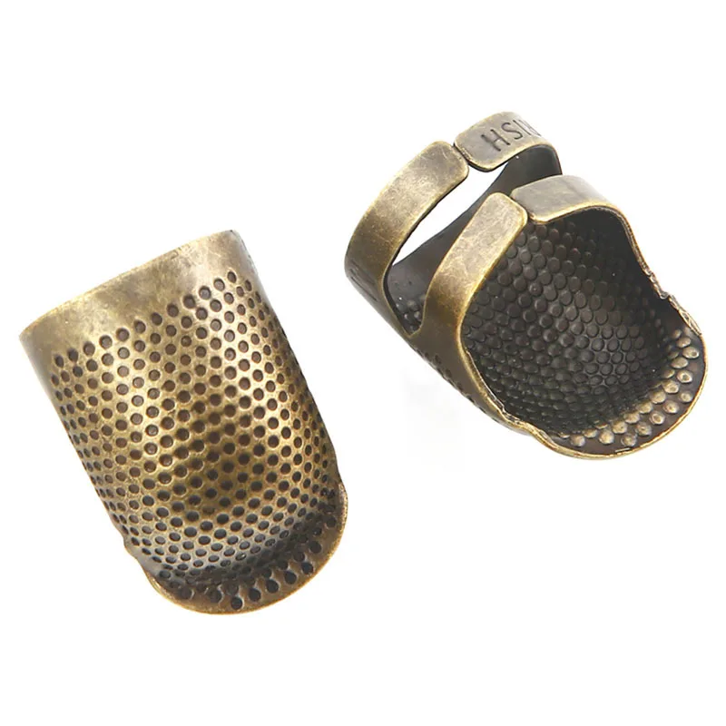 2Sizes Sewing Thimble Hand-Working Sewing Thimble Finger Protector Metal Finger Shield Ring Needlework Fingertip DIY Sewing Tool