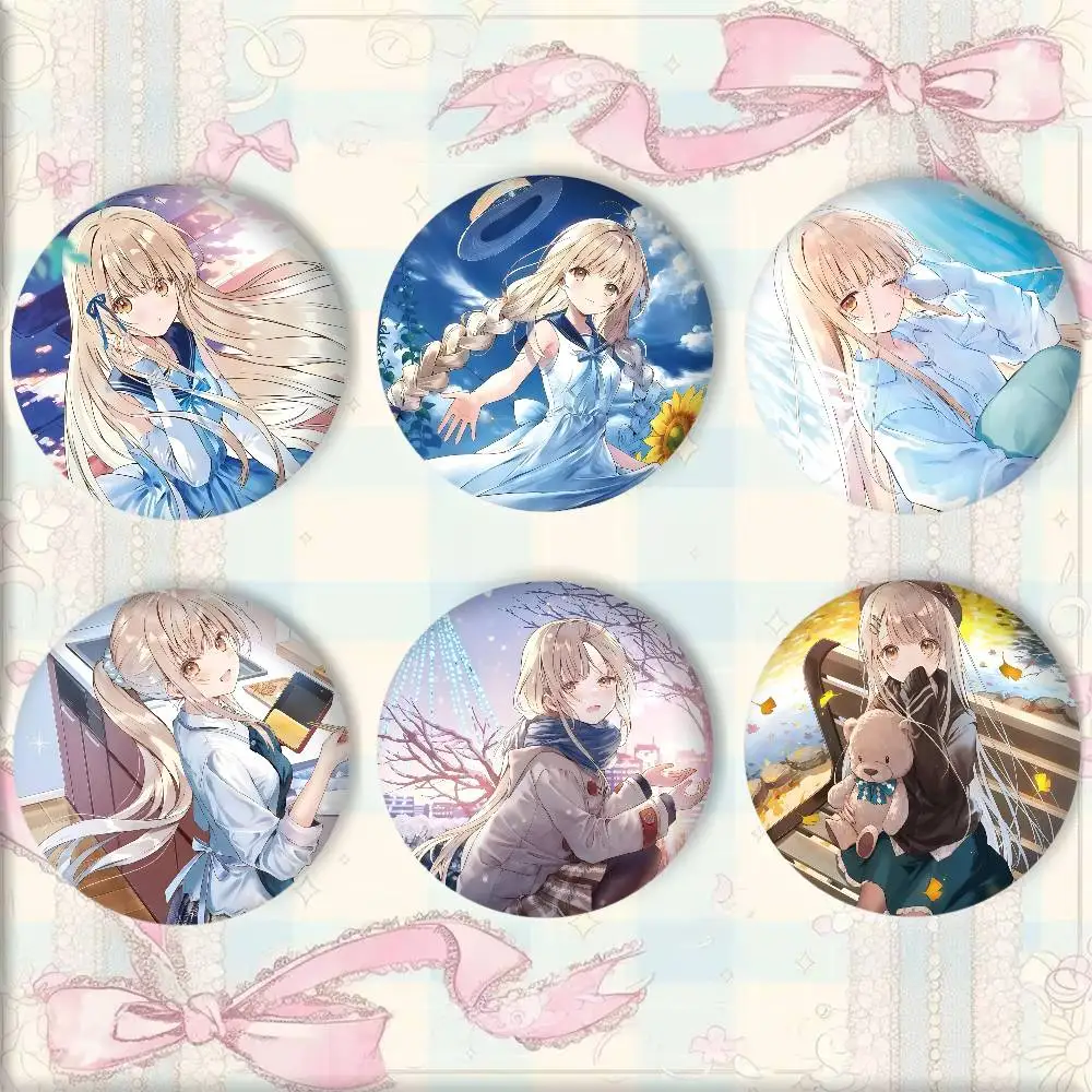 Anime Girl The A-Angel Next D-Door Spoils Me Rotten Mahiru Shiina Badge Tinplate DIY Backpack Clothing Accessories Jewelry Pins
