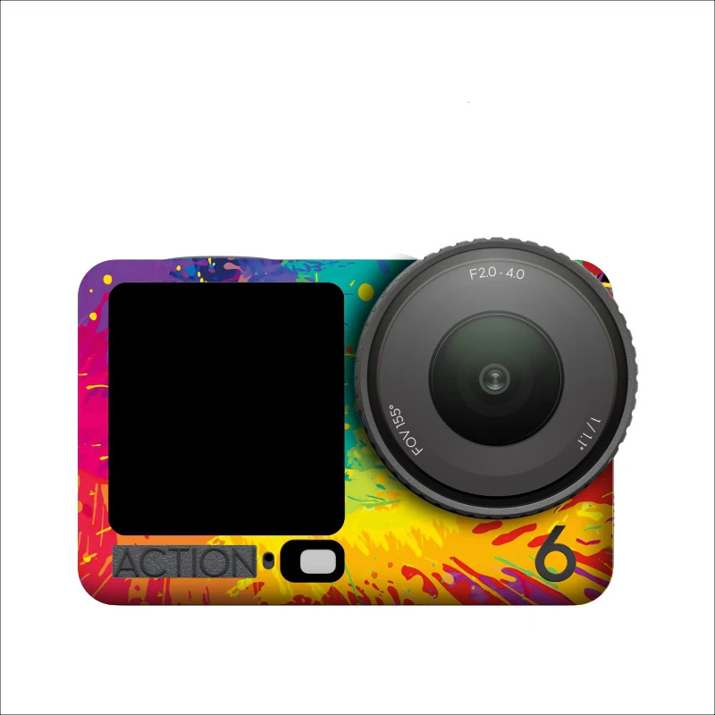 

For DJI Osmo Action 6 PVC Stickers Protective Film Scratch-Proof Removable Decal Skin Cover for Action Camera