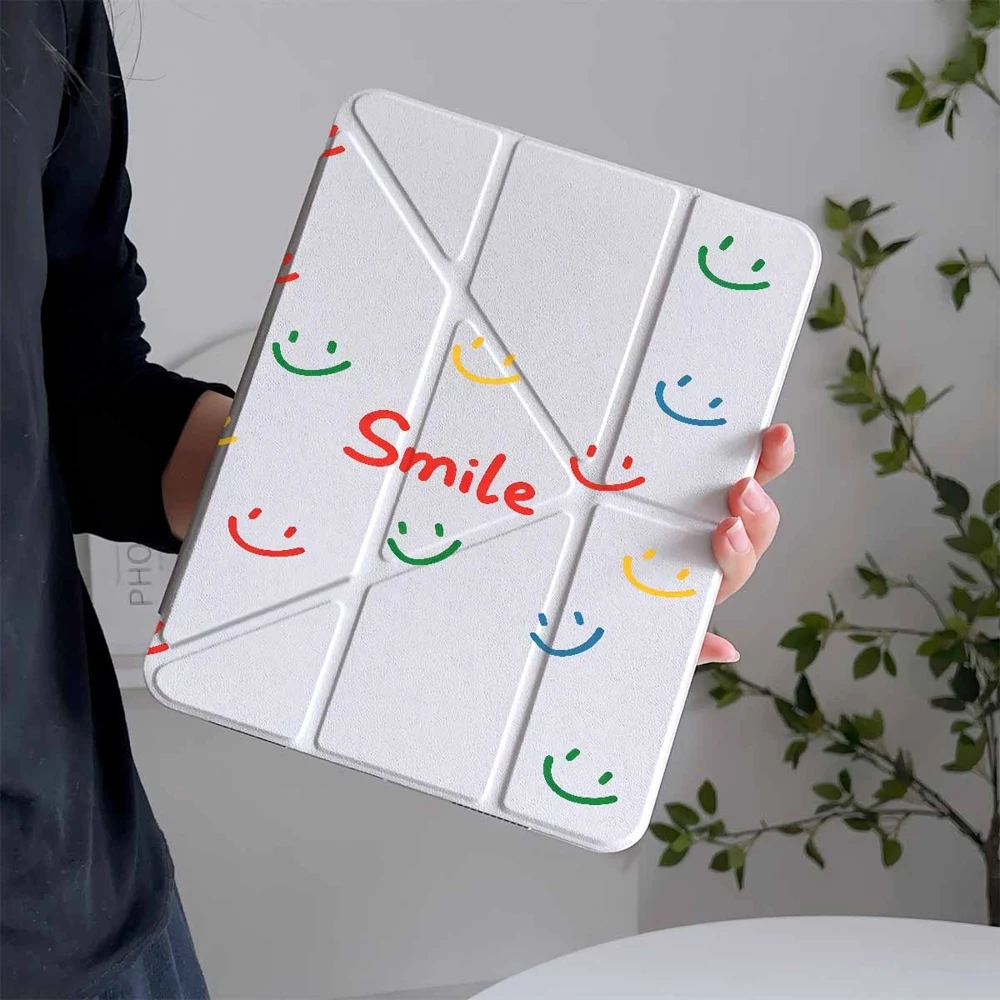 Smile Faces For Samsung Galaxy Tab A8 A9 A11 S6 S7 S8 S9 S10 FE Plus Lite Transparent Protective With Pen Slot Tablet Case