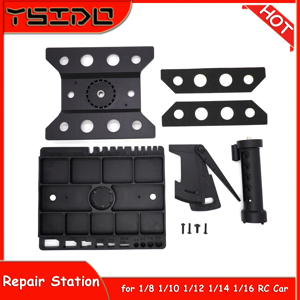 

Подставка для ремонта радиоуправляемого автомобиля, рабочая подставка в сборе, платформа для осевого SCX24 TRX4M FCX24 1/8 1/10 1/12 1/14 1/16 RC Truck Crawler Buggy Car