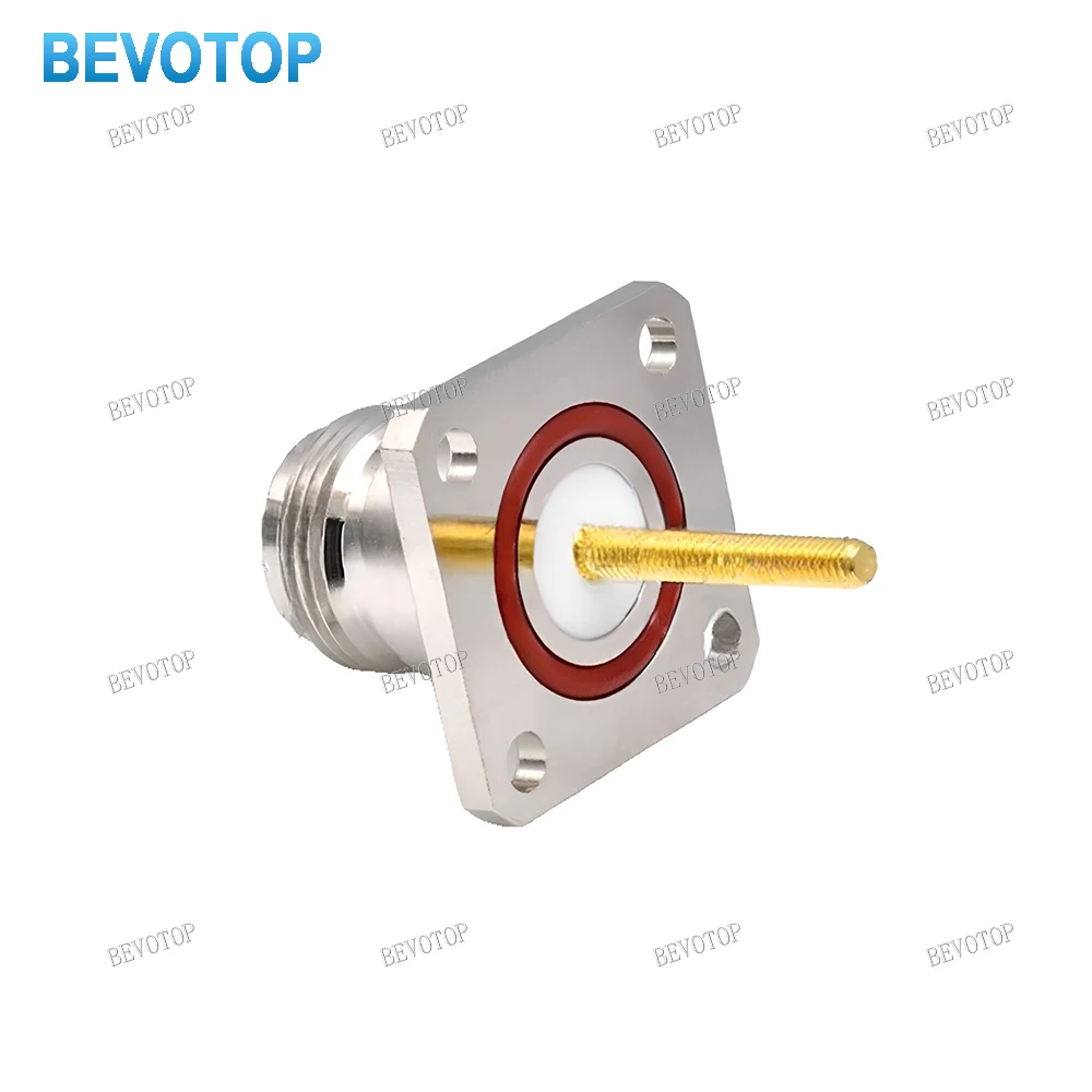 1PCS N Type Female Waterproof Socket Mount Panel Moun Long Pin 4Hole Flange Connector Fast Delivery RF N Female Brass Copper