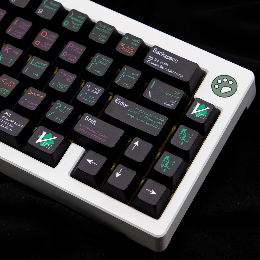 أسود Keycap مبرمج كاي كابس ، الملف الشخصي الكرز ، PBT ، صبغ التسامي ، MX التبديل لوحة المفاتيح الميكانيكية ، VIM