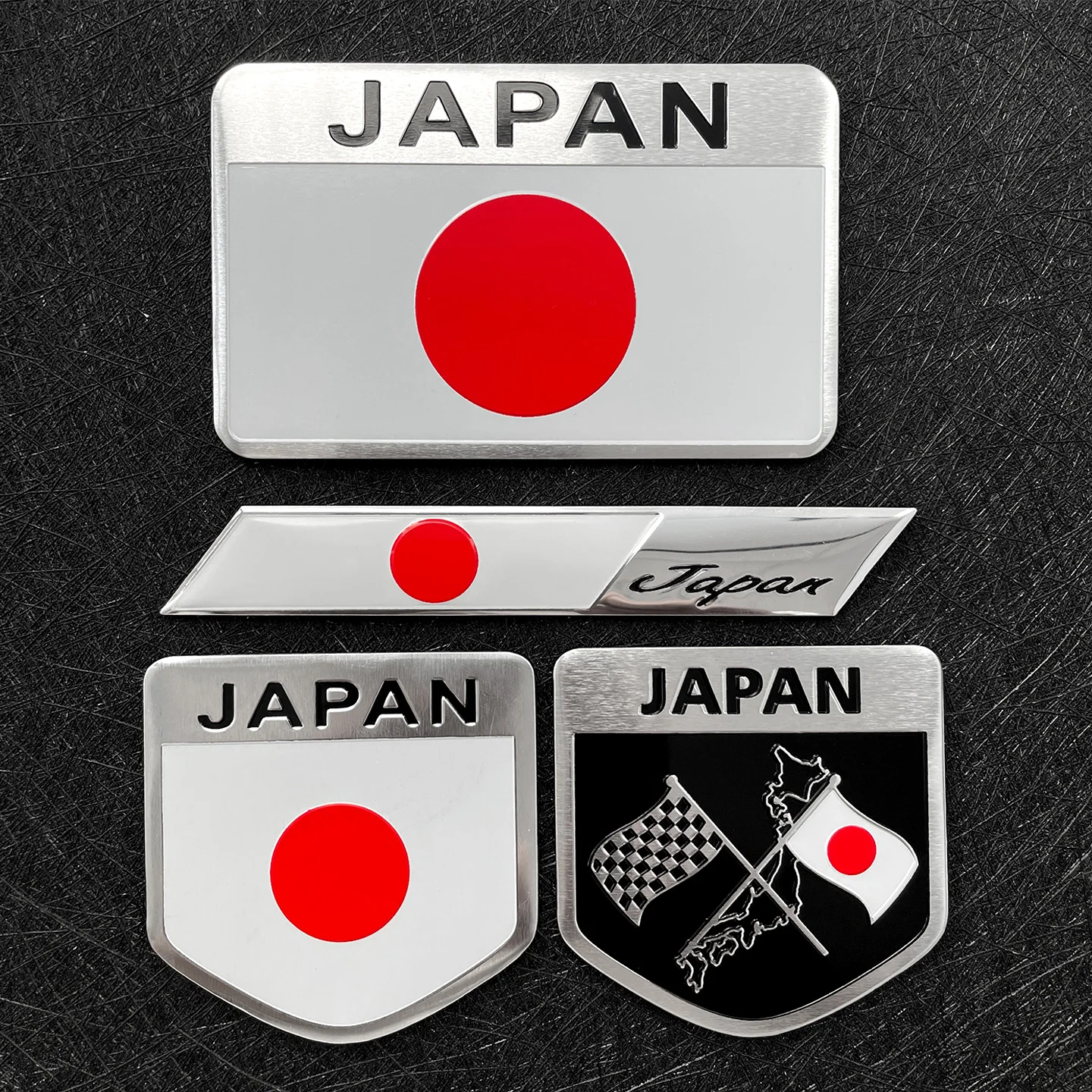 2 Piezas de Insignias Metálicas de Aluminio con Emblema de la Bandera de Japón para Motocicleta, Scooter, Adhesivos Decorativos para Carrocería, Accesorios para Moto