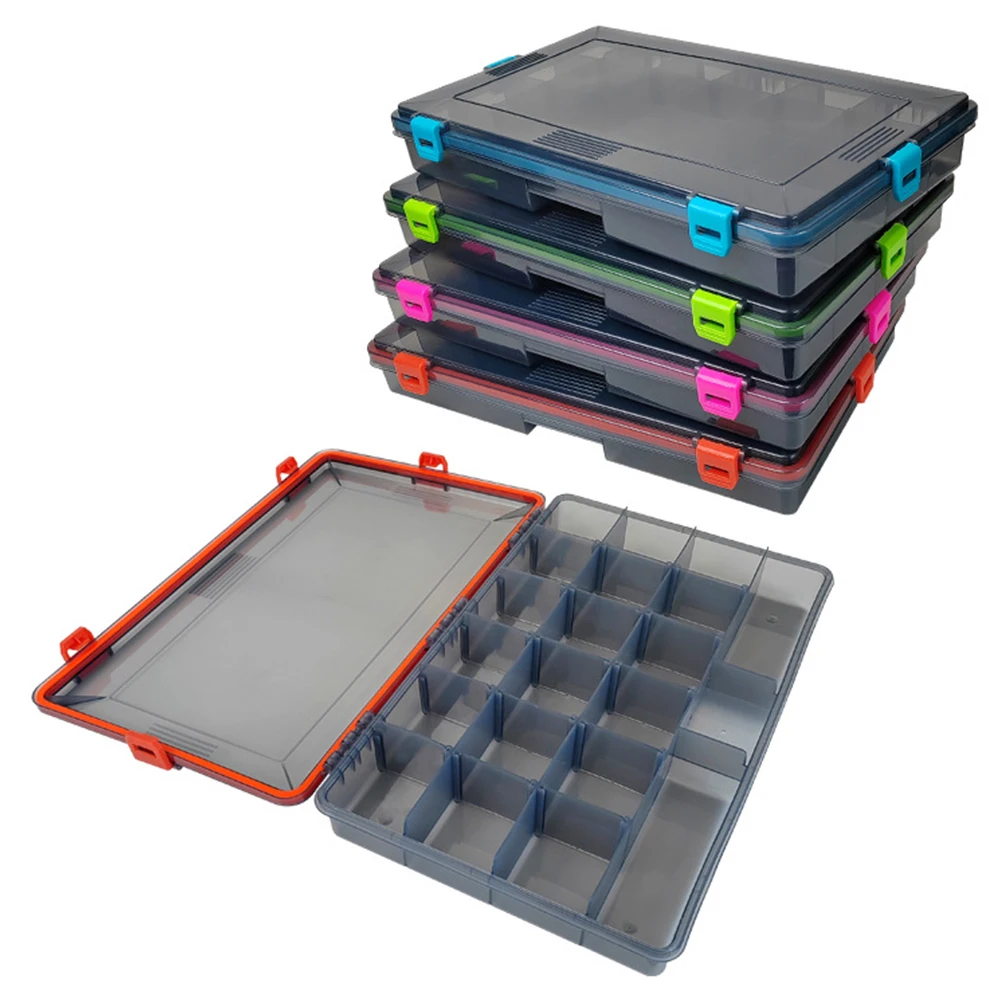 

Коробка для рыболовных снастей, герметичная коробка для рыболовных приманок, большая вместительная коробка для рыболовных приманок, водонепроницаемая со съемной доской для любителей рыбалки