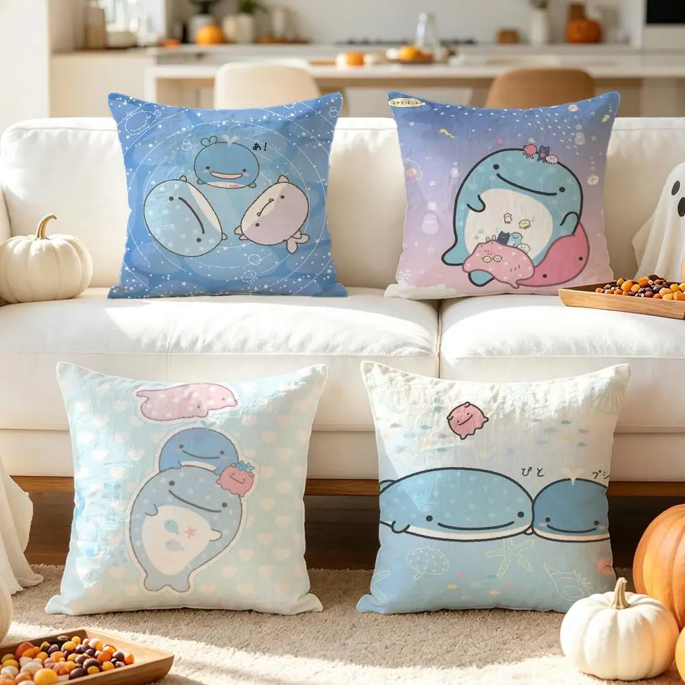comic JinbeSan Cushion Cover Pillow Short Plush Pillow Comfortable and Fresh Style for Living Room Bedroom Gift