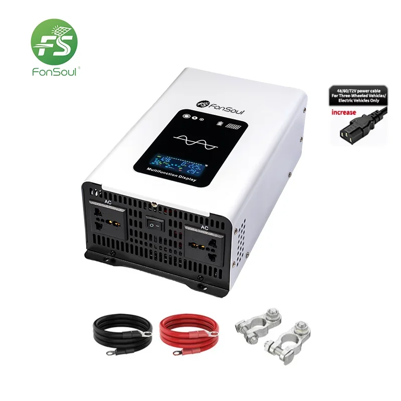 800W/1600W Pure Sine Wave Car Inverter DC 12V 24V to AC 110V 220V High Efficiency Home & Automotive Use power inverter