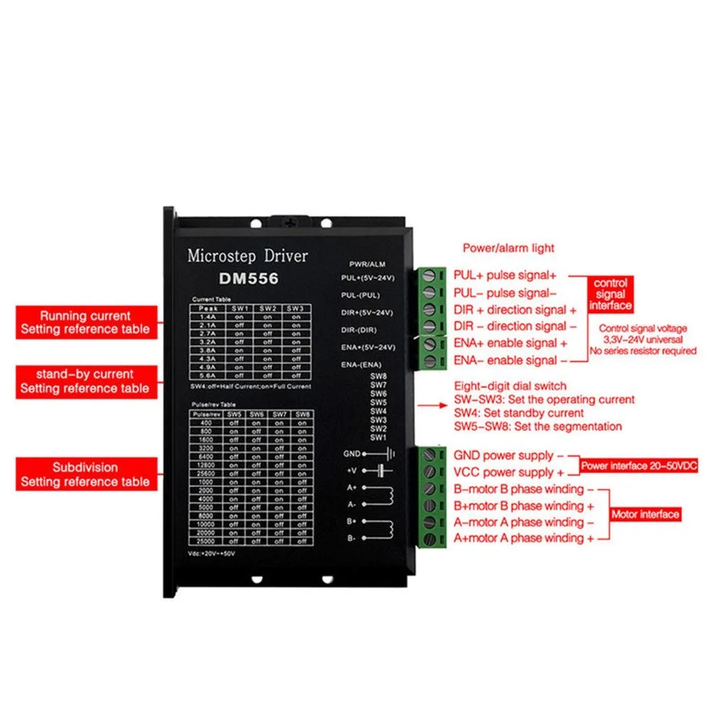 DM556 DSP digital 57/60/86 type stepper motor driver - replacing RAYCHEM DM556