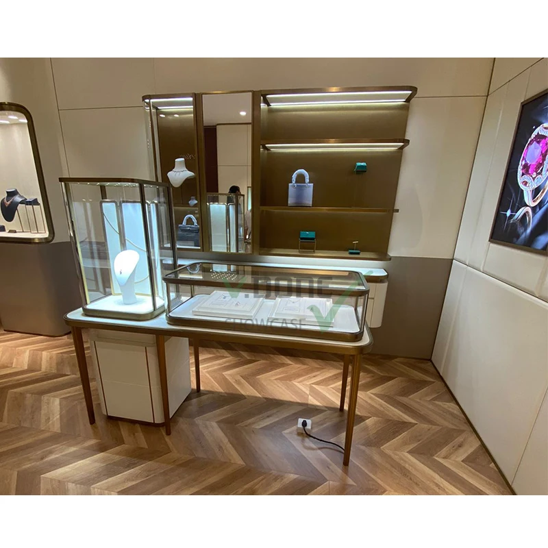 

Custom. modern jewellery showroom counter floor standing jewelry cabinet jewelry store furniture jewelry shop showcase design