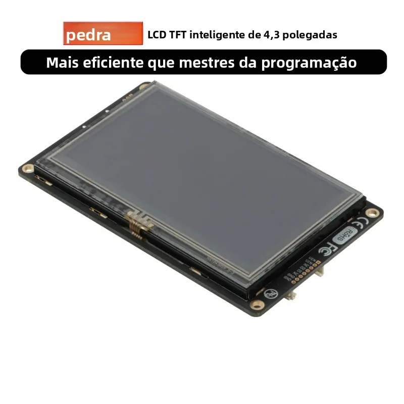 Módulo de Display HMI LCD Inteligente de 4,3 Polegadas com Tela Touchscreen Resistiva TFT, Porta UART e Porta de Áudio para Arduino ESP32 8266 Mega 2560 Nano V3