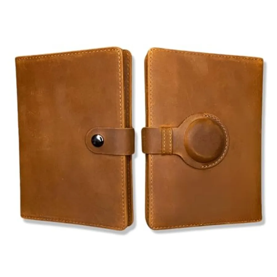 

Genuine Leather AirTag and Moto Tag Passport Holder and Wallet for Men and Women RFID Blocking for Secure Traveling and Documen