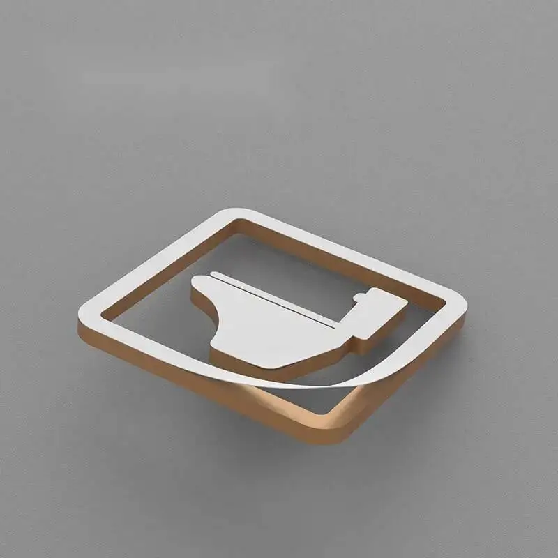 10 x 10 cm Unisex 3D-Badezimmerschild, selbstklebendes Acryl-Wanddekor-Schild für Büro und Gewerbe, Waschraum-Umgebungsschild, mehrere Optionen – Detail 5