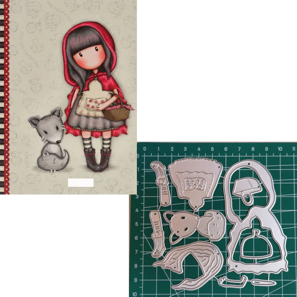 Red Cape Girl Scrapbooking Paper Metal Craft Dies For Card Making Cut Dies 2023 Embossing New