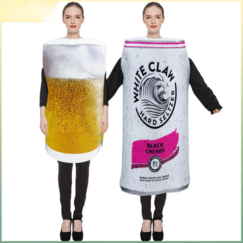 

Funny Beer Mug Cosplay Costume Adult Halloween Costume Carnival Dress Up Outfits Accessories Canned Beer Fancy Party Stage Show