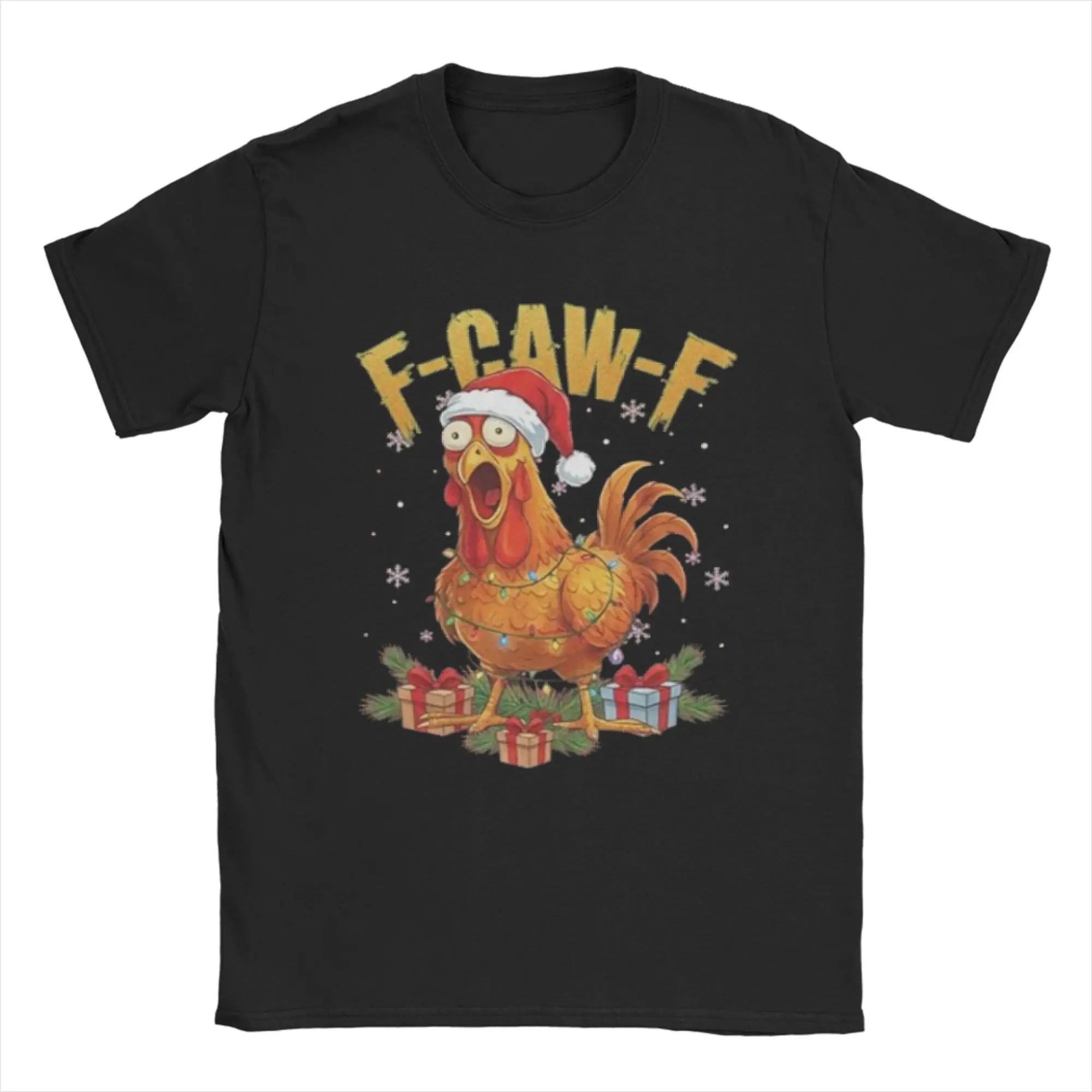 

F-Caw-F Chistmas Chicken Quote FCAWF Rooster Humorous T-shirt 2025 Summer Men's Women's Cotton Fun T-shirt Round Neck T-shirt