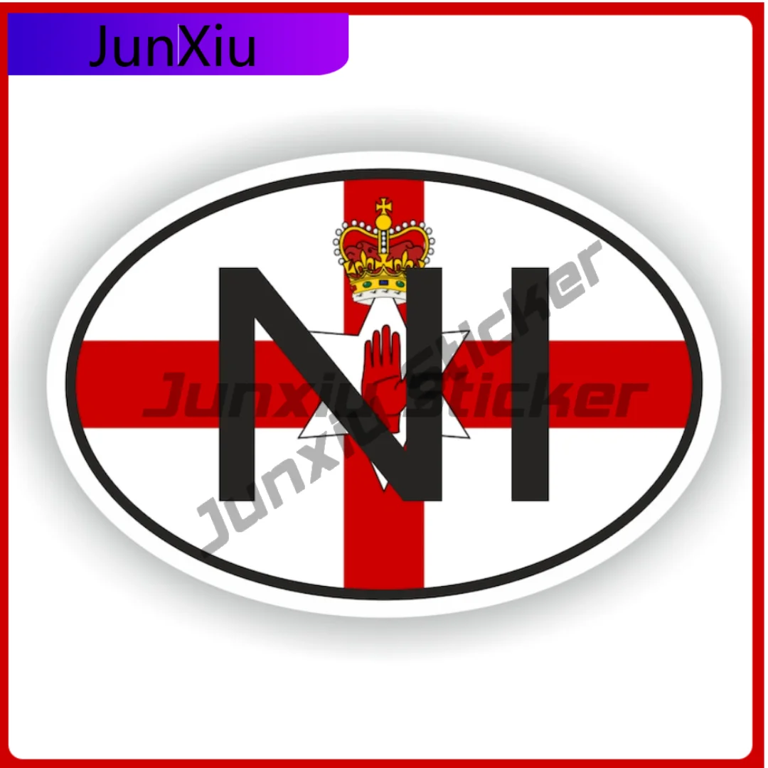

NORTHERN IRELAND Country Code Oval Sticker with Premium Vinyl Decal For SUV Window Scratch Cover Decoration Auto Accessories