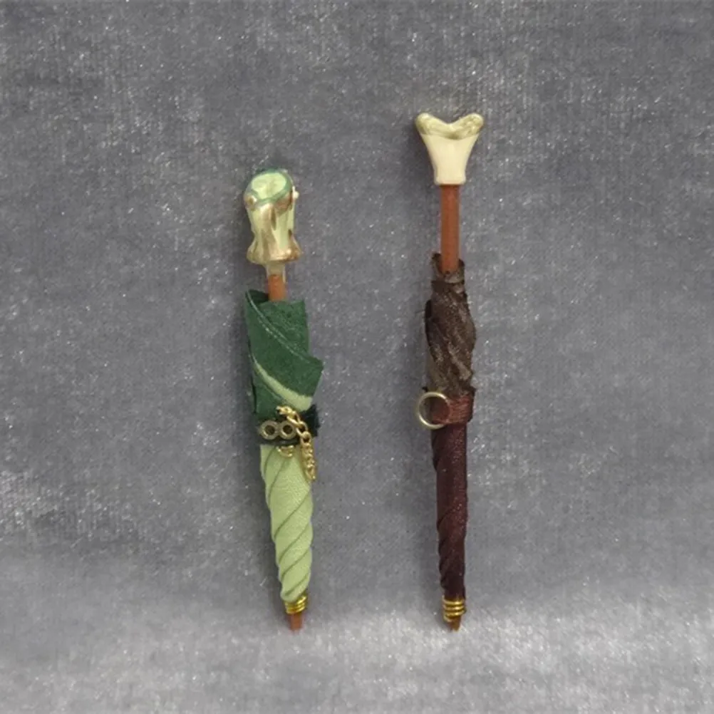 2Pcs Premium Mini Umbrella Decoration Set for Kids Fun Learning Activity Boosts Interest Imagination DIY Miniature Scene Setup