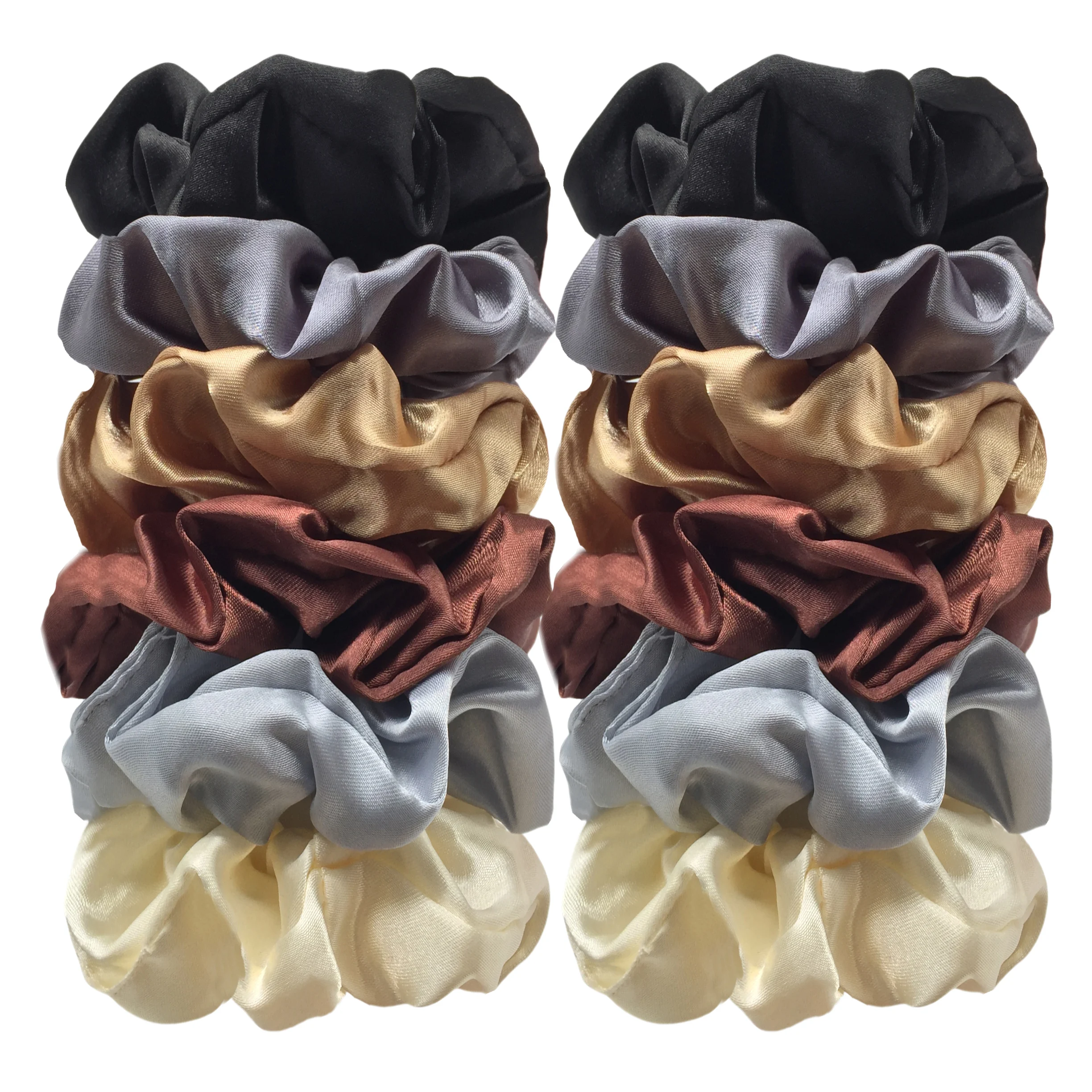 12PCS Soft fashion Satin Colorful Intestine Hair Band Hair Accessories hair scrunchies Headwear For Ponytail Cute Causal Women