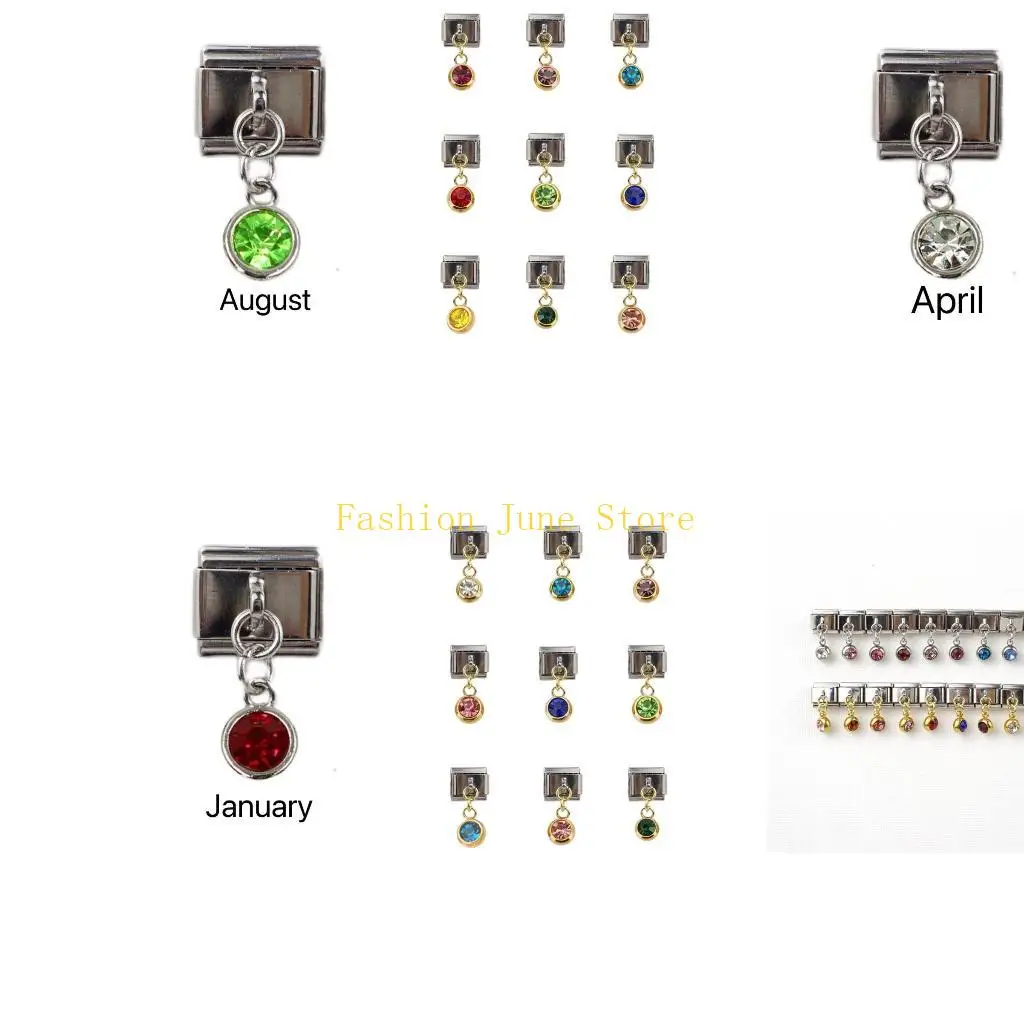 N5KA Pack of 12 Beads Charm Link Fashion Accessary Modular Bracelet Making Supplies Unique Module Suitable for Jewelry