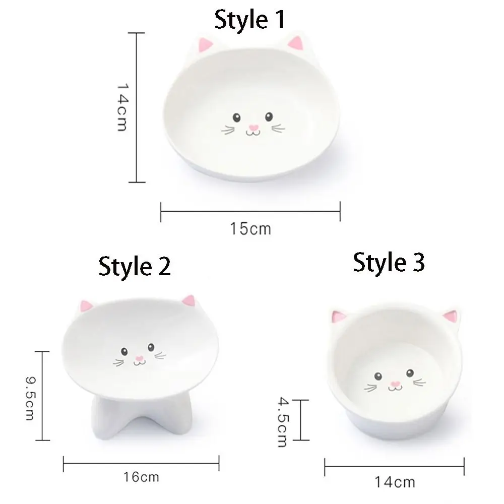 Anti Knock Ceramic Cat Bowl Creative Cute Dog Food Feeding Basin Non-slip Anti Tipping Pet High Foot Bowl Water Container