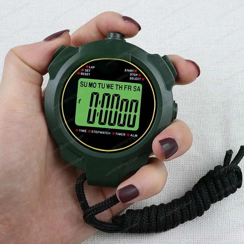Stopwatch timer training running sports referee can be turned off and silent luminous code